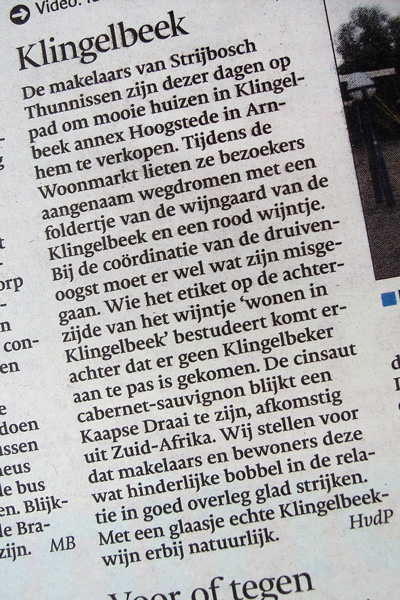 Artikel uit De Gelderlander. 2013-10-19